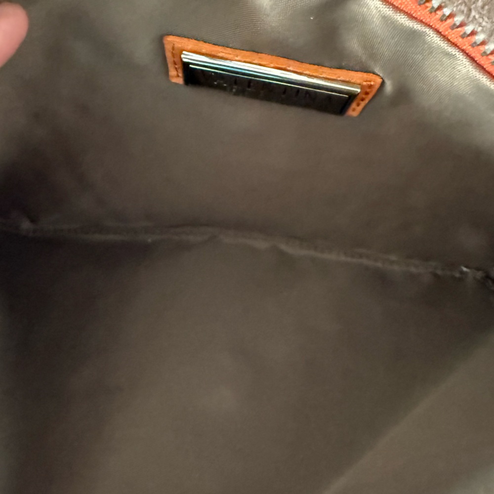 VALENTINA Tangerine Orange Crocodile Embossed Leather Zip Clutch. New! - Picture 6 of 11